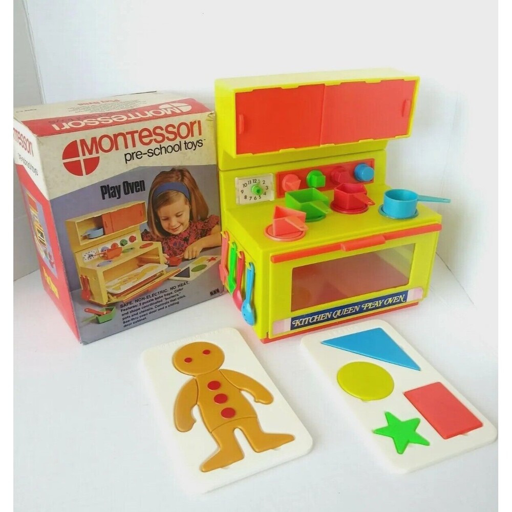Montessori Kitchen Queen Pretend Toy Oven Complete Box MCM RARE COLLECTOR PIECE